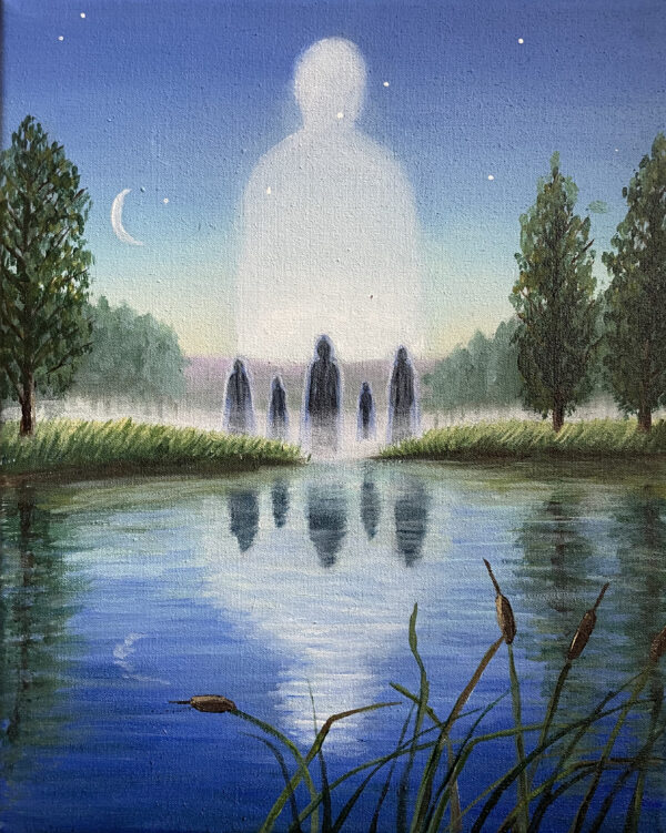 Obraz "Spirits over the Lake" 20 x 25 cm - Barbora Dohnalová