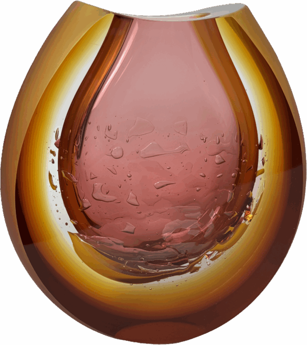 Skleněná broušená váza amber 20x18x6,5 cm - Pavel Havelka - Image 2