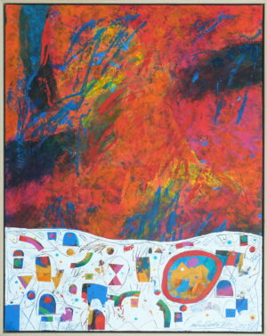 Obraz "Krajina s polární září" 98x78 cm - Michal Halva