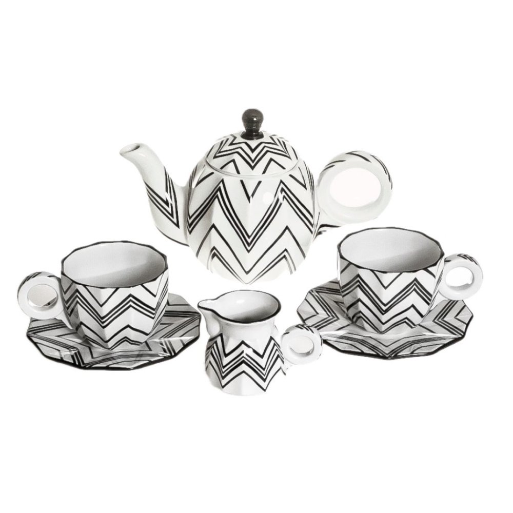 Goldfinger porcelánová čajová souprava Šárka – cik cak