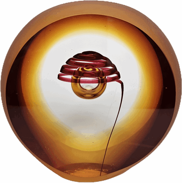 Skleněný objekt dekorace "Stuha" amber 11x7 cm - Pavel Havelka - Image 2
