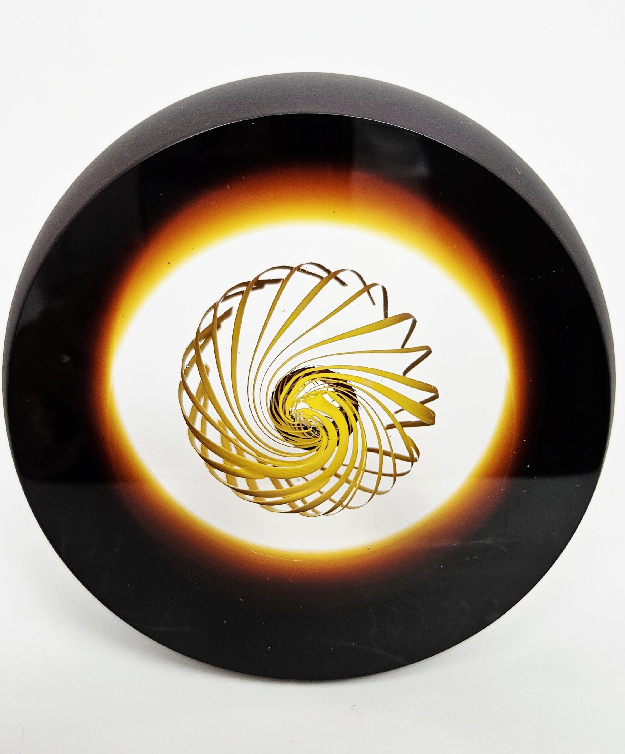 Skleněný objekt dekorace „Květina“ topaz 13×6 cm – Pavel Havelka