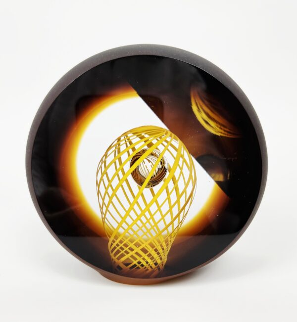 Skleněný křišťálový objekt dekorace "Medúza" topaz 12x7 cm - Pavel Havelka - Image 3