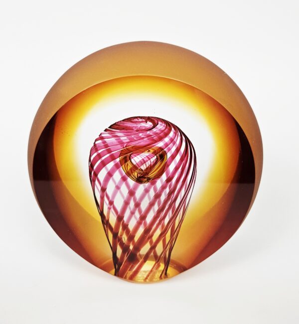 Skleněný křišťálový objekt dekorace "Medúza" amber 12x7 cm - Pavel Havelka - Image 3