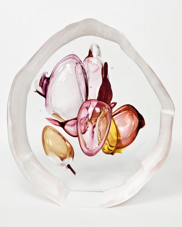 Skleněný křišťálový objekt dekorace "Akvárium" červené velké 19x7,5 cm - Pavel Havelka - Image 5