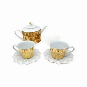 Goldfinger luxusní porcelánová čajová souprava Diamond - zlatá