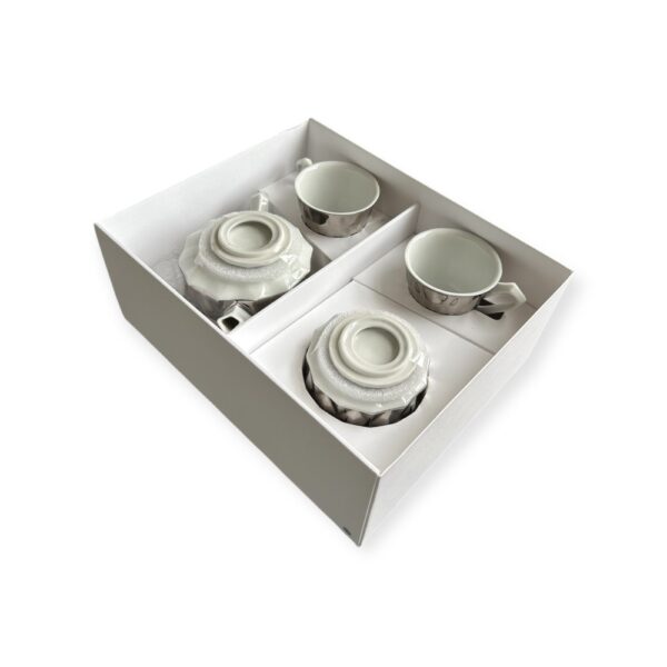 Goldfinger luxusní porcelánová čajová souprava s cukřenkou Diamond - platinová - Image 3