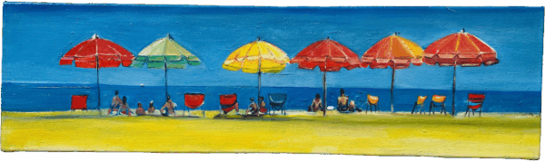 Obraz "Deštníky" 35 x 125 cm - Jitka Nesnídalová