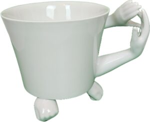 Goldfinger porcelánový hrnek pěstičky bílé - 0,3 l