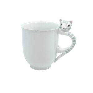 Goldfinger porcelánový hrnek kočka šedé proužky - 0,4 l
