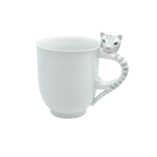 Goldfinger porcelánový hrnek kočka šedé proužky - 0,4 l