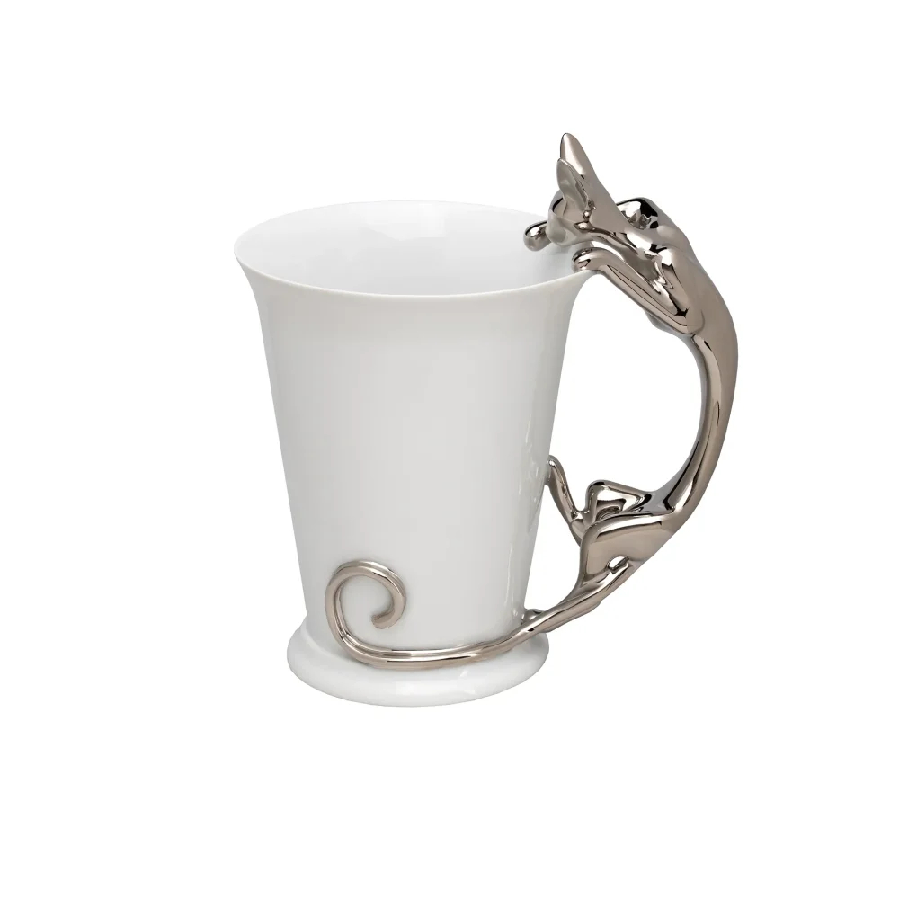 Goldfinger porcelánový hrnek Sfinx stříbrný – 0,4 l