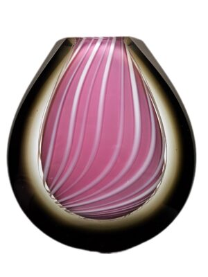 Skleněná broušená váza z hutního skla "Nitě" - Pavel Havelka