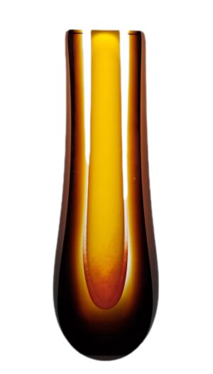 Skleněná broušená váza z hutního skla "Podzim" - Pavel Havelka