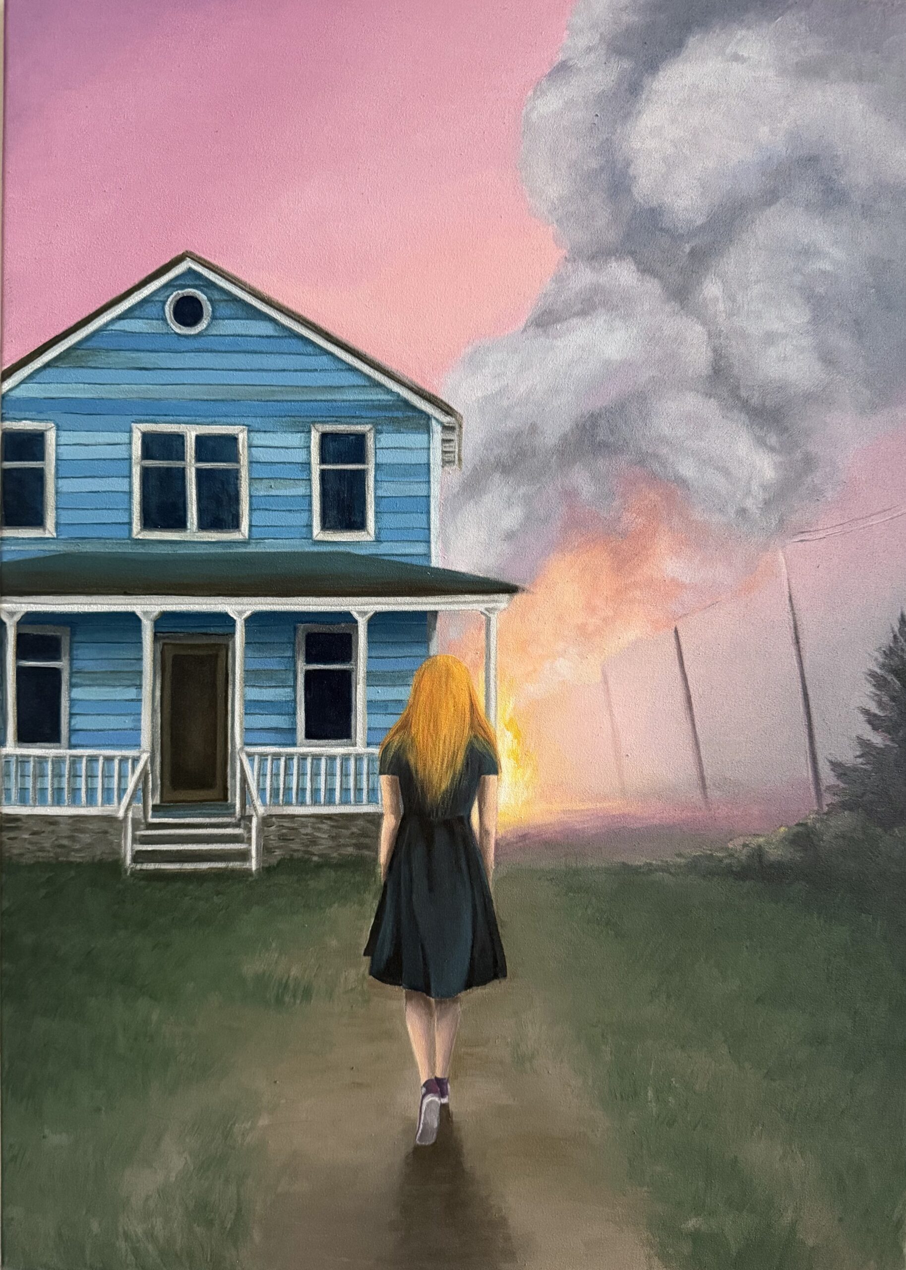 Obraz "The fire was her mirror" 70 x 50 cm - Barbora Dohnalová