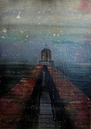 Obraz "Strážní věž" 70 x 50 cm - Jitka Nesnídalová