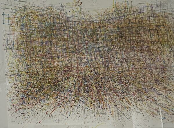 Kresba "Fantazie v modrém" 90 x 70 cm - Josef Duchan