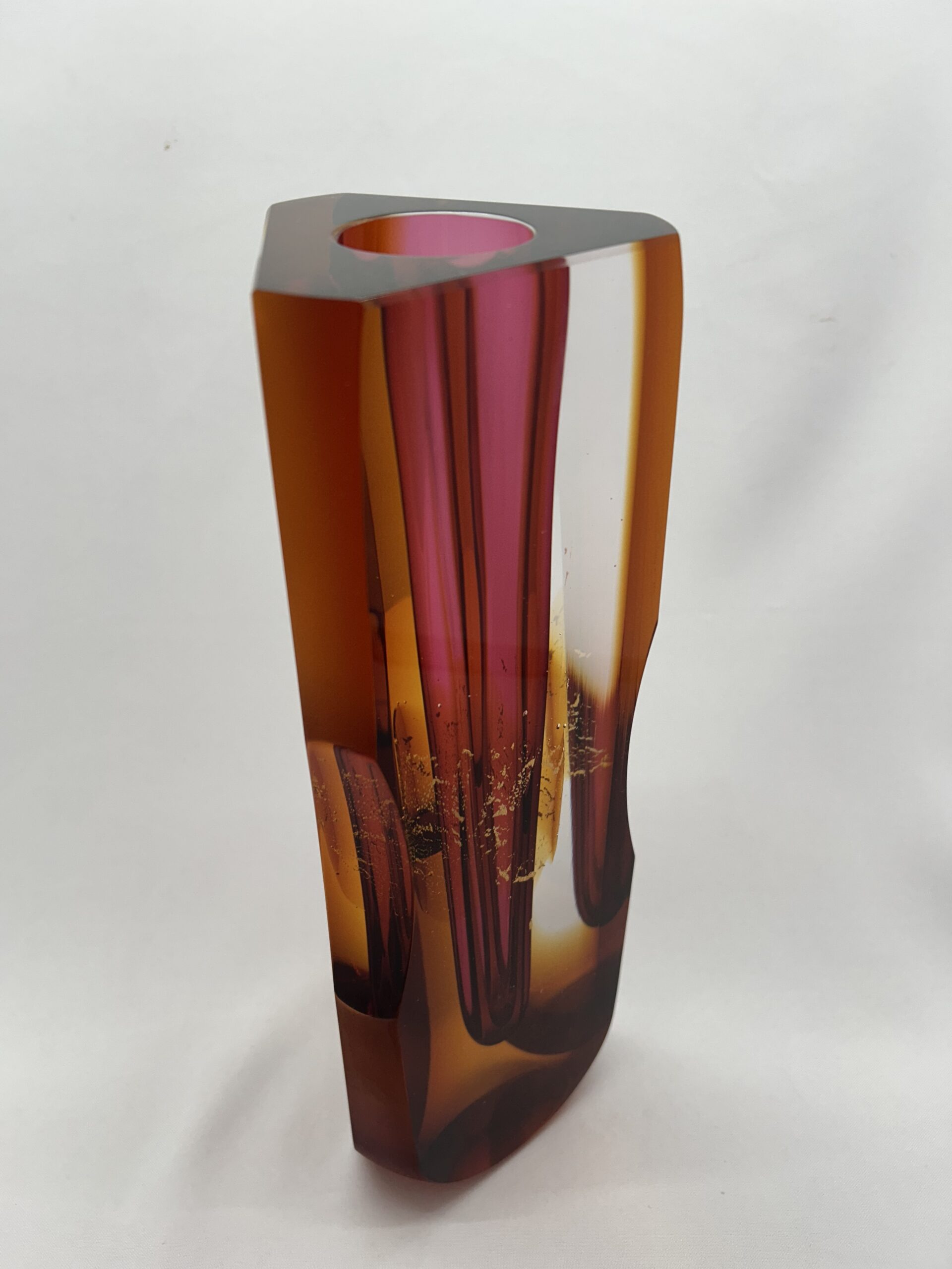 Skleněná broušená váza z hutního skla "Svatý grál" - Pavel Havelka - Obrázek 6