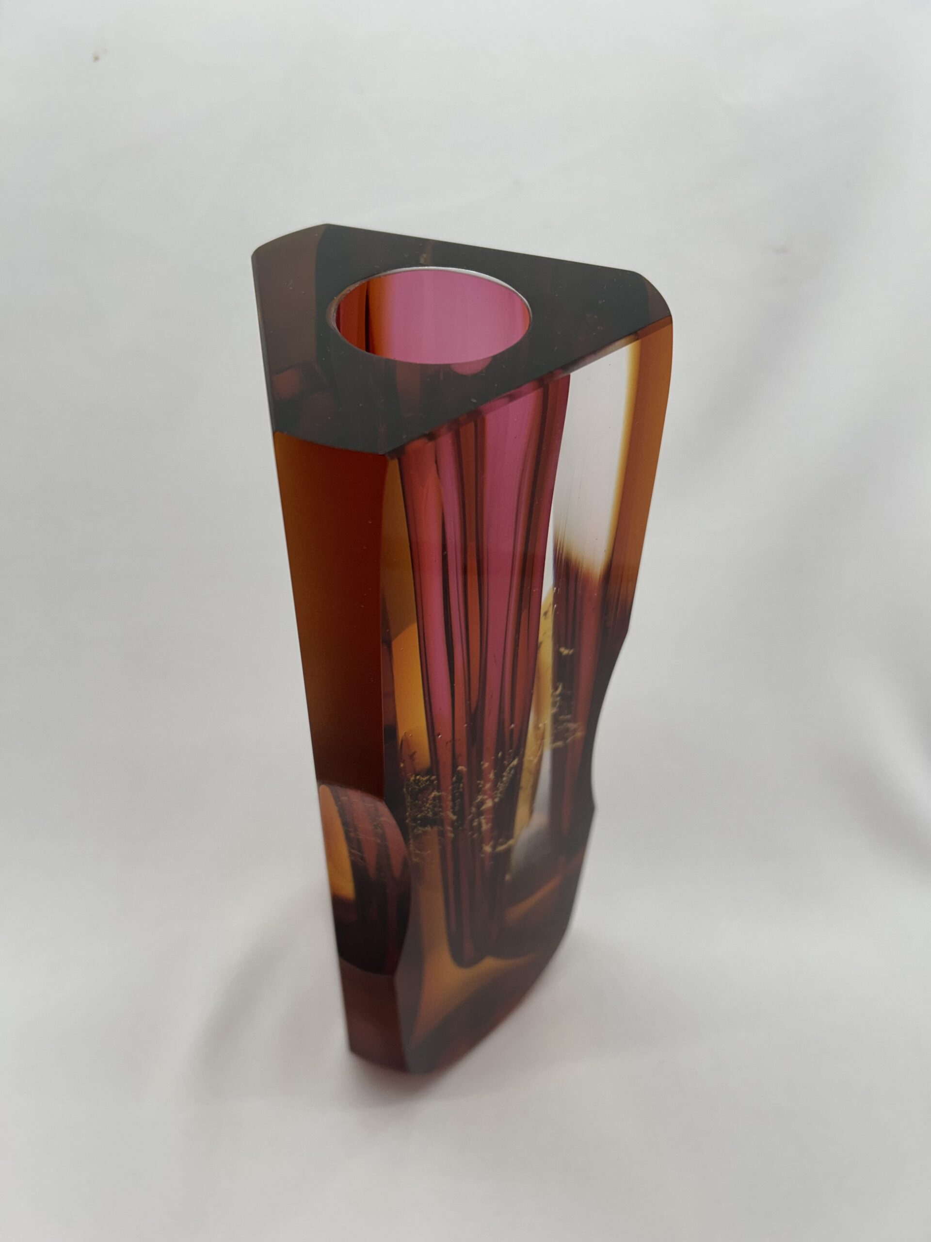 Skleněná broušená váza z hutního skla "Svatý grál" - Pavel Havelka - Obrázek 5