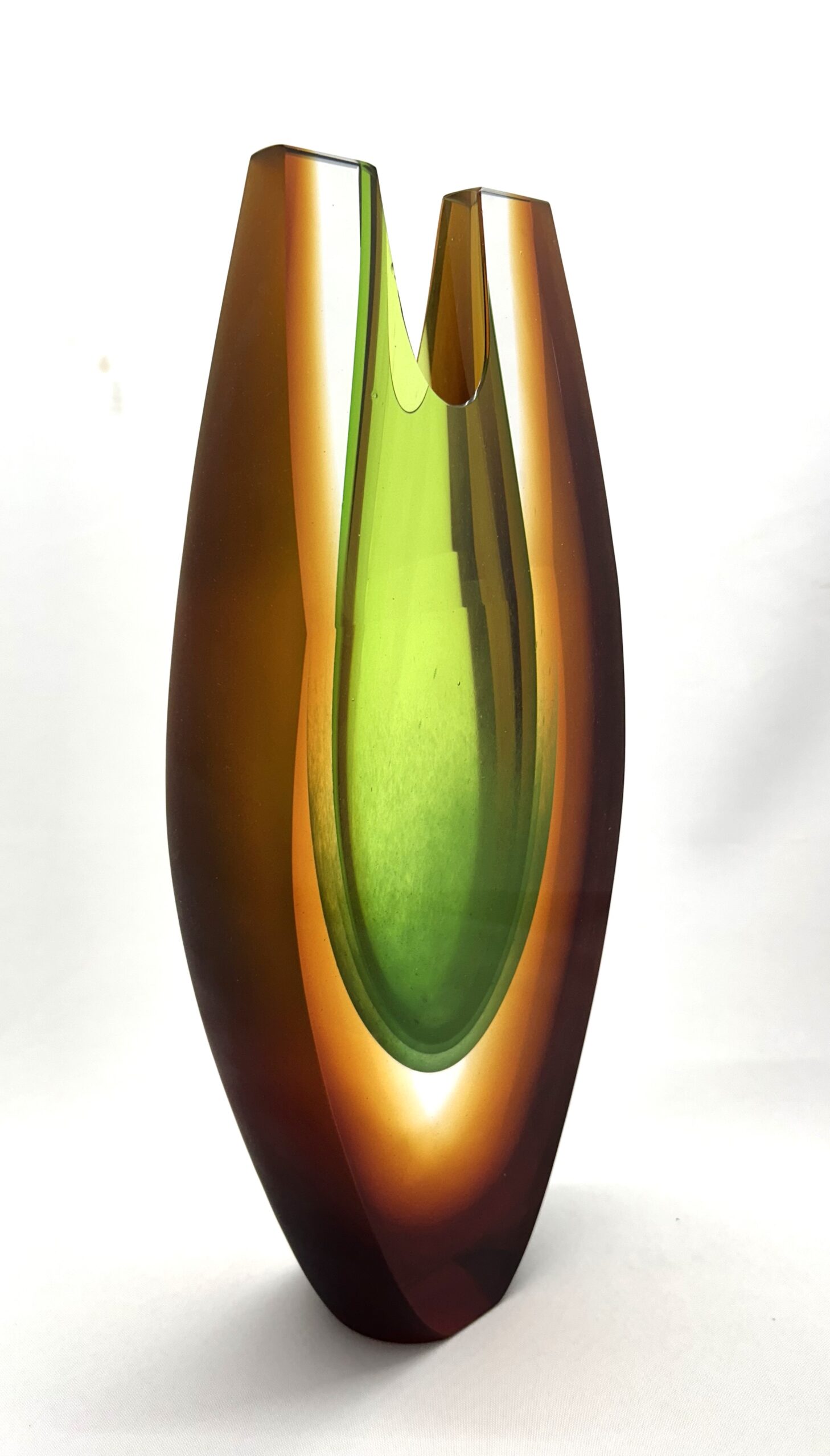 Skleněná broušená váza z hutního skla "Vodní svět" - Pavel Havelka - Obrázek 2