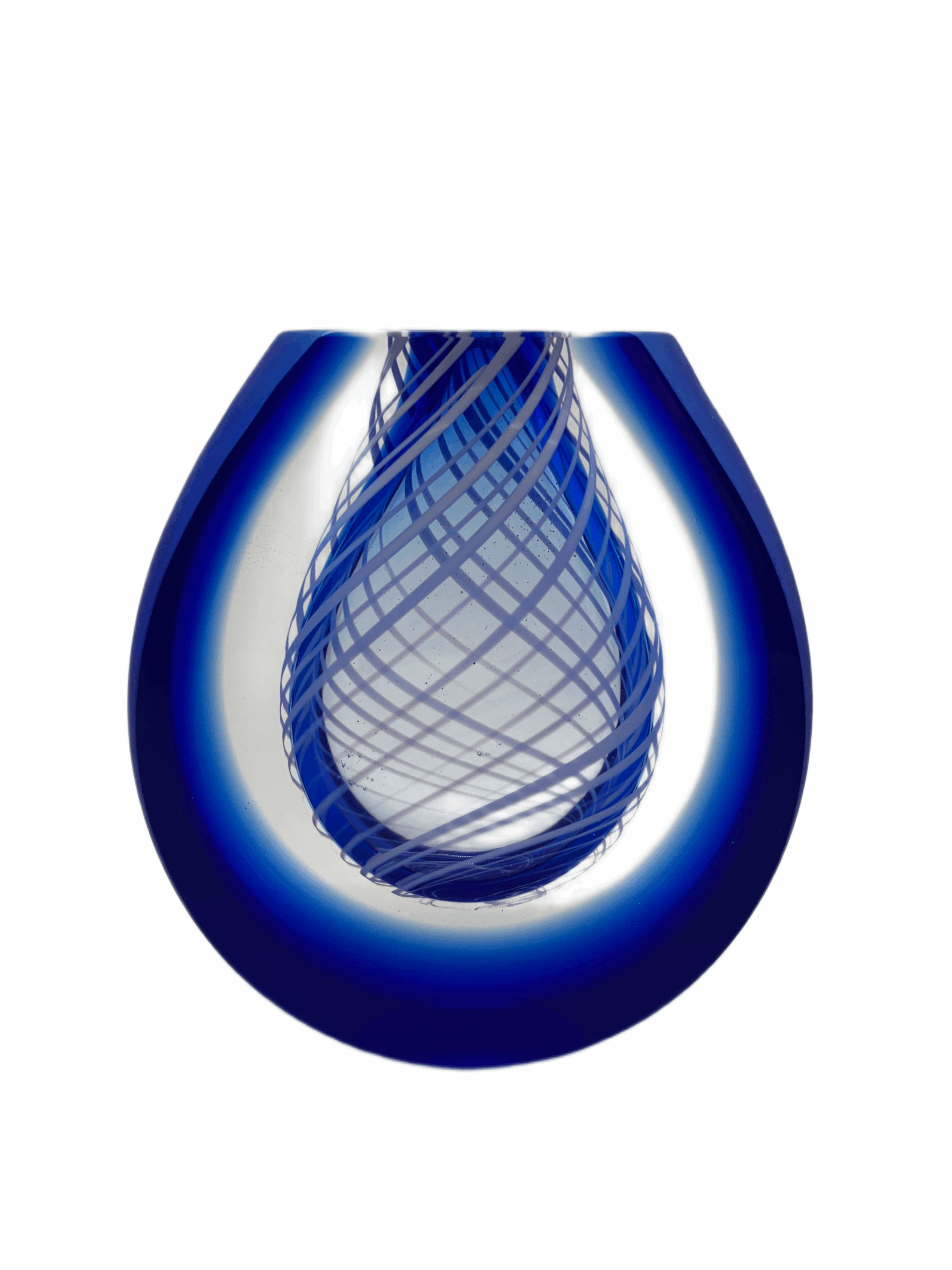 Skleněná broušená váza z hutního skla "Závoj II." - Pavel Havelka