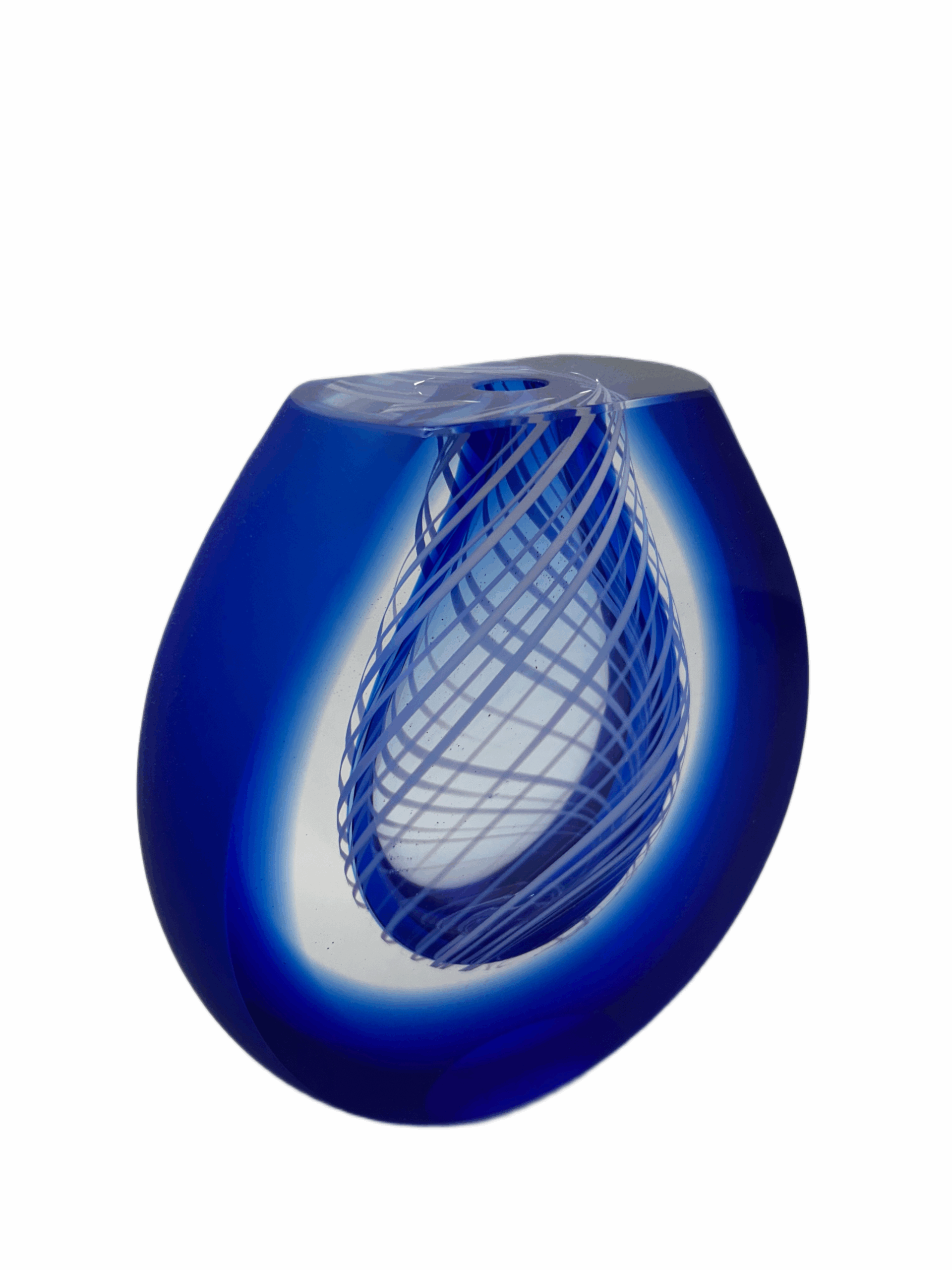 Skleněná broušená váza z hutního skla "Závoj II." - Pavel Havelka - Obrázek 2