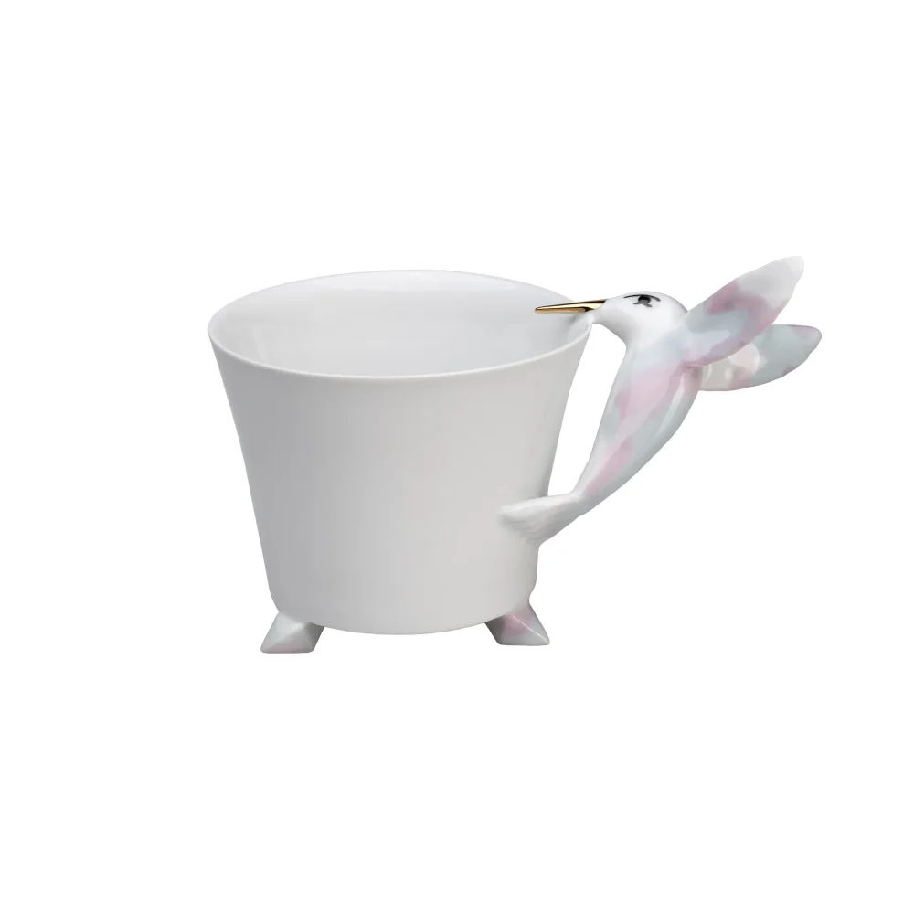 Goldfinger porcelánový hrnek kolibřík šedo-růžový – 0,3 l