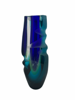 Skleněná broušená váza "Rozbouřený Atlantik" - Lucie Havelková