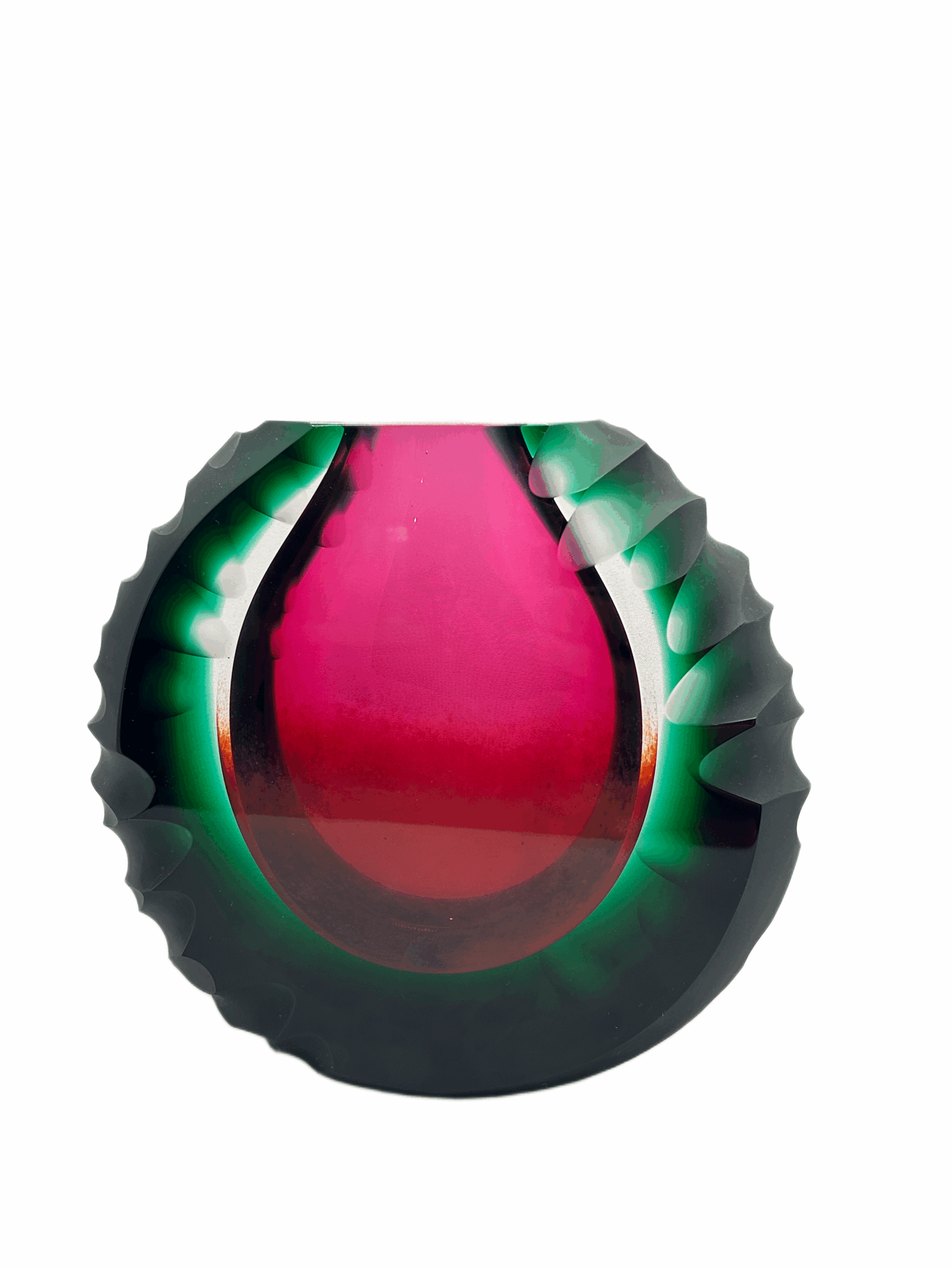 Skleněná broušená váza "Tajemství pralesa II." - Lucie Havelková