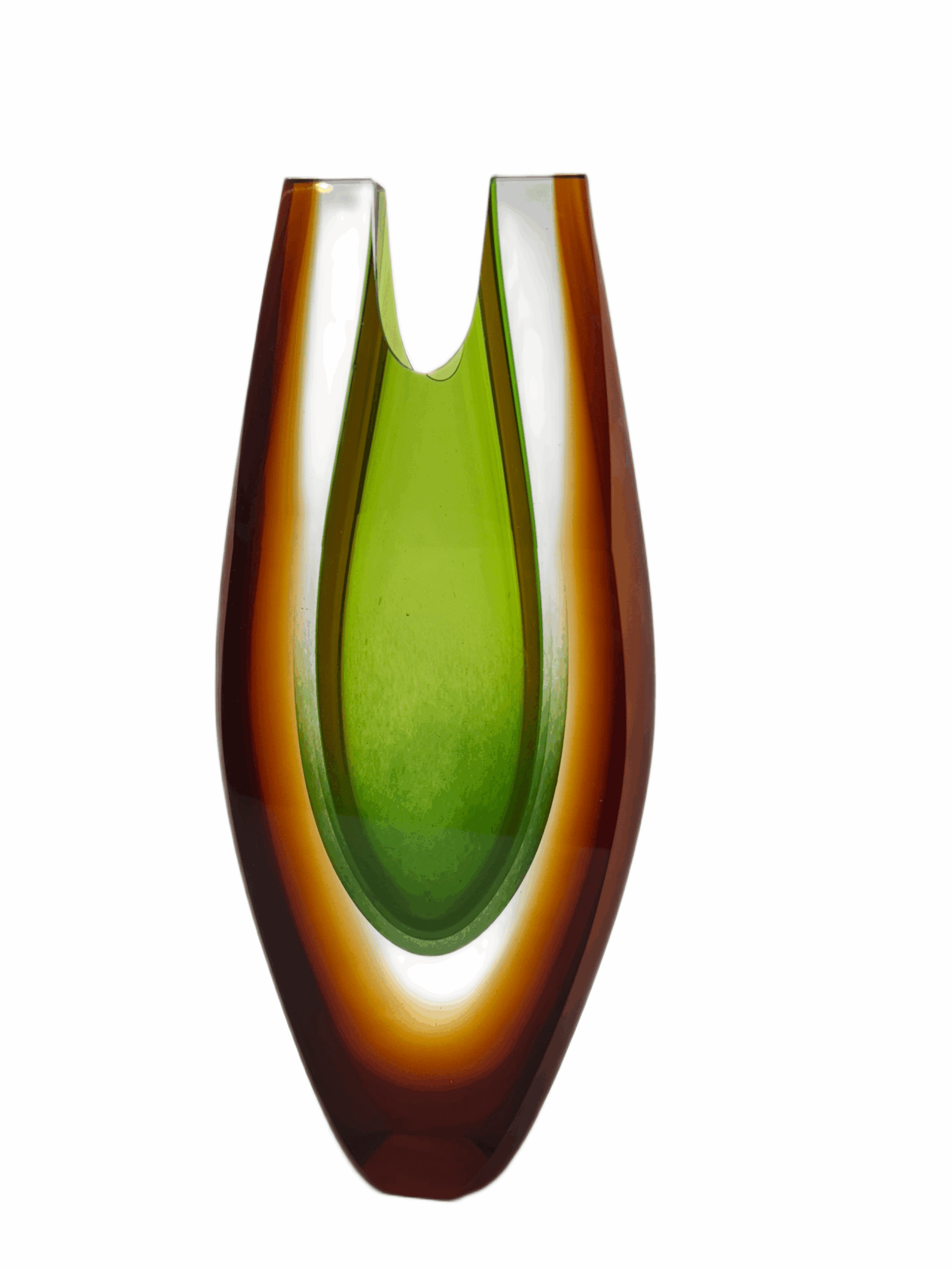 Skleněná broušená váza z hutního skla "Vodní svět" - Pavel Havelka