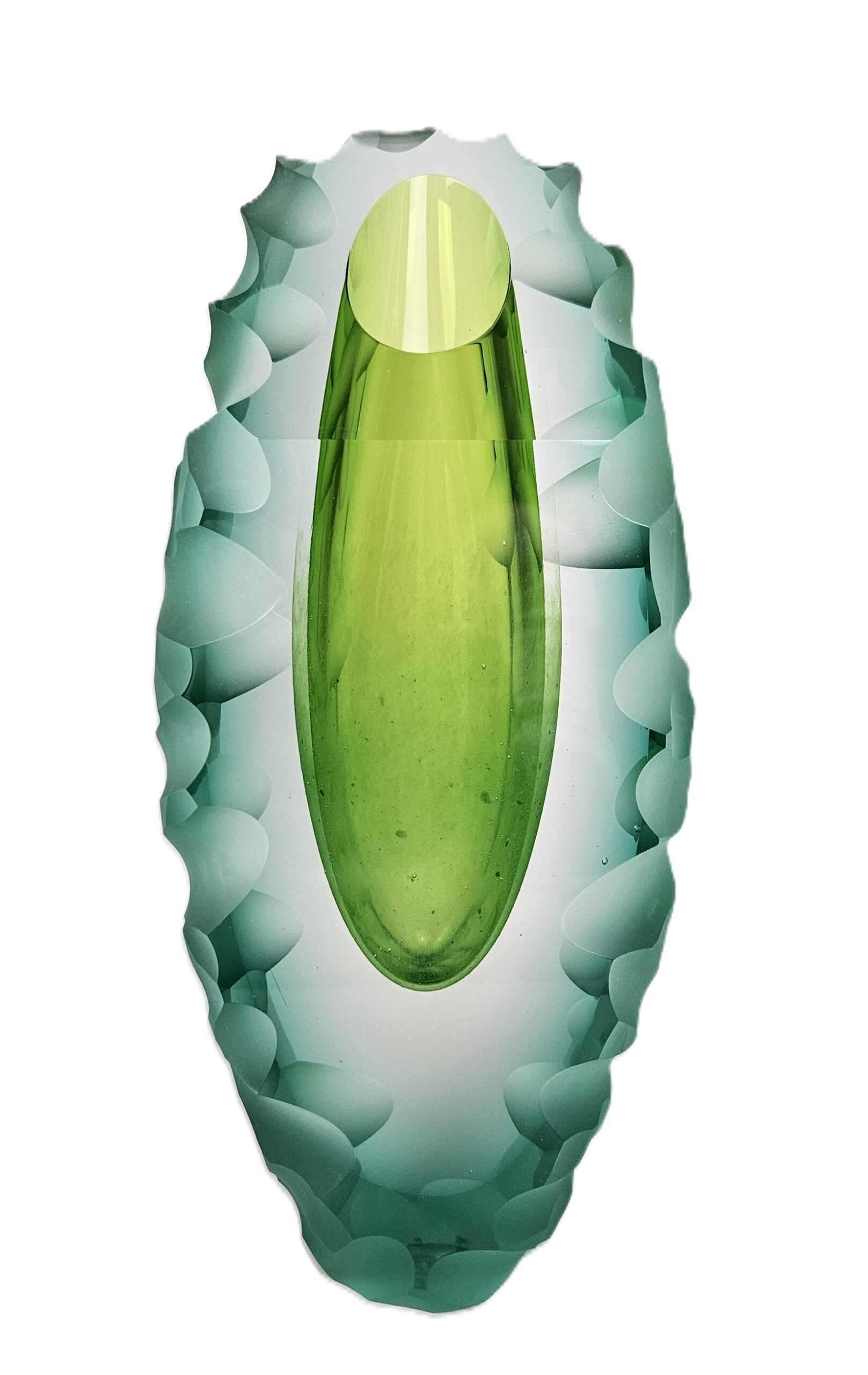 Skleněná broušená váza „Zářezy“ – Lucie Havelková