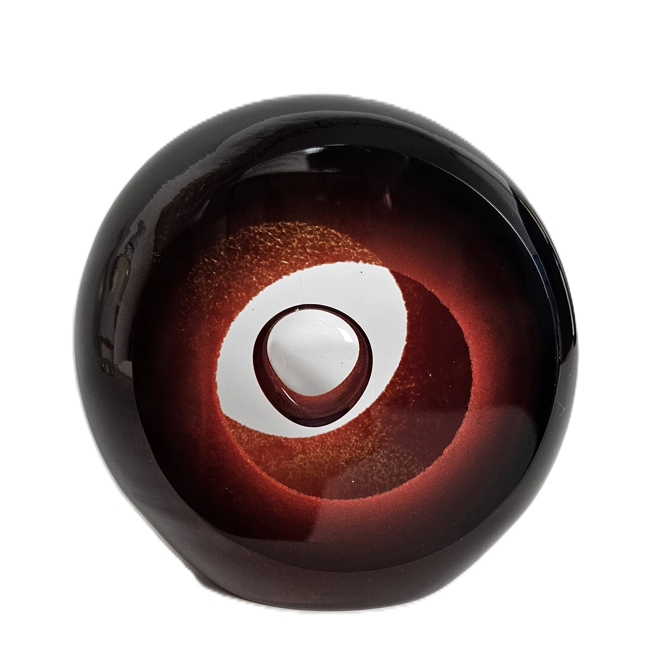 Skleněná dekorace „Oko“ červeno-černé – Pavel Havelka