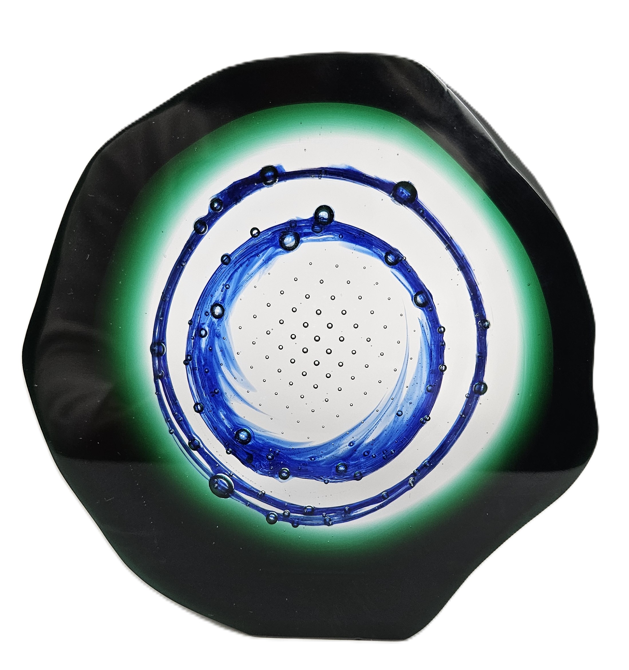 Skleněná dekorace „Achát“ zeleno-modrý – Pavel Havelka