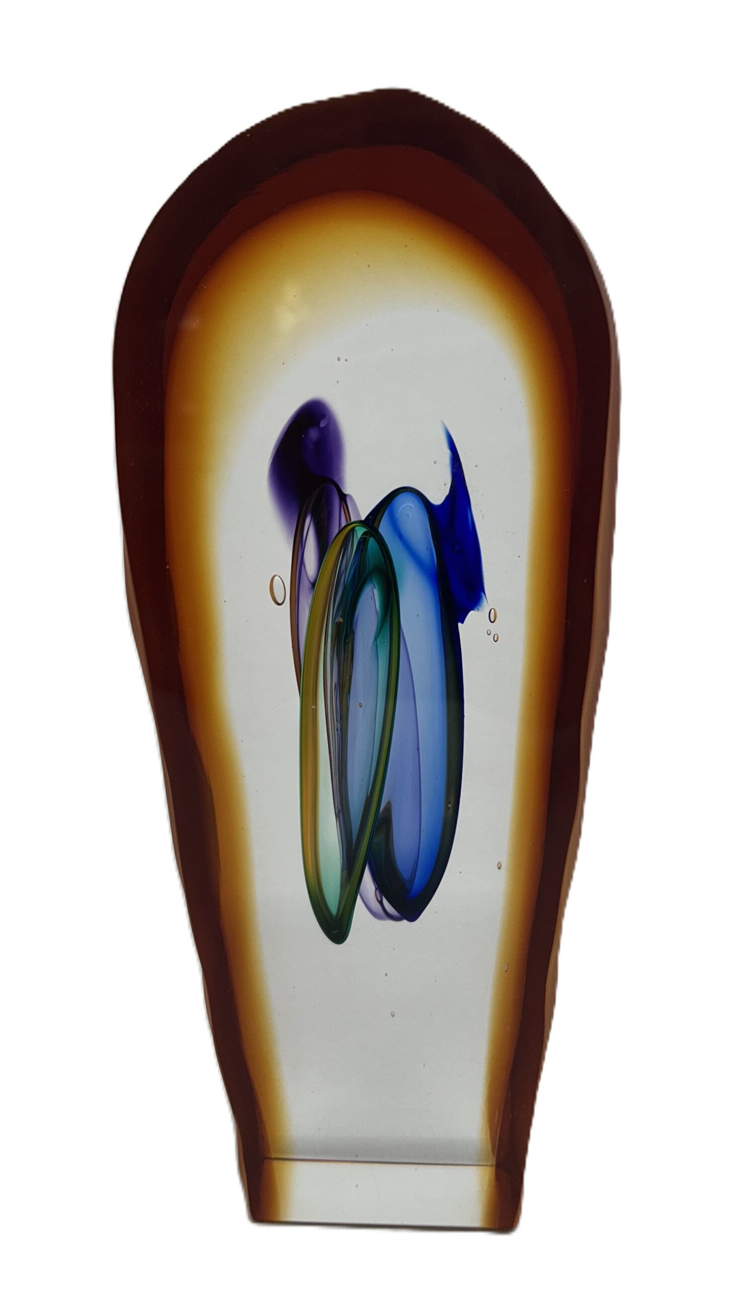 Skleněný objekt dekorace „Achát“ úzký 25x11x7 cm – Pavel Havelka