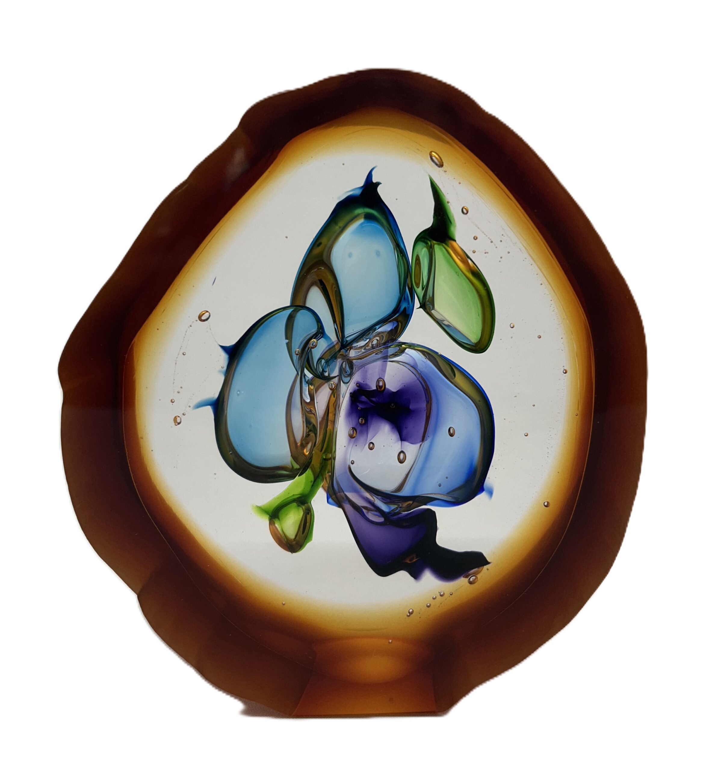 Skleněný artefakt „Achát“ velký 19x17x8 cm – Pavel Havelka