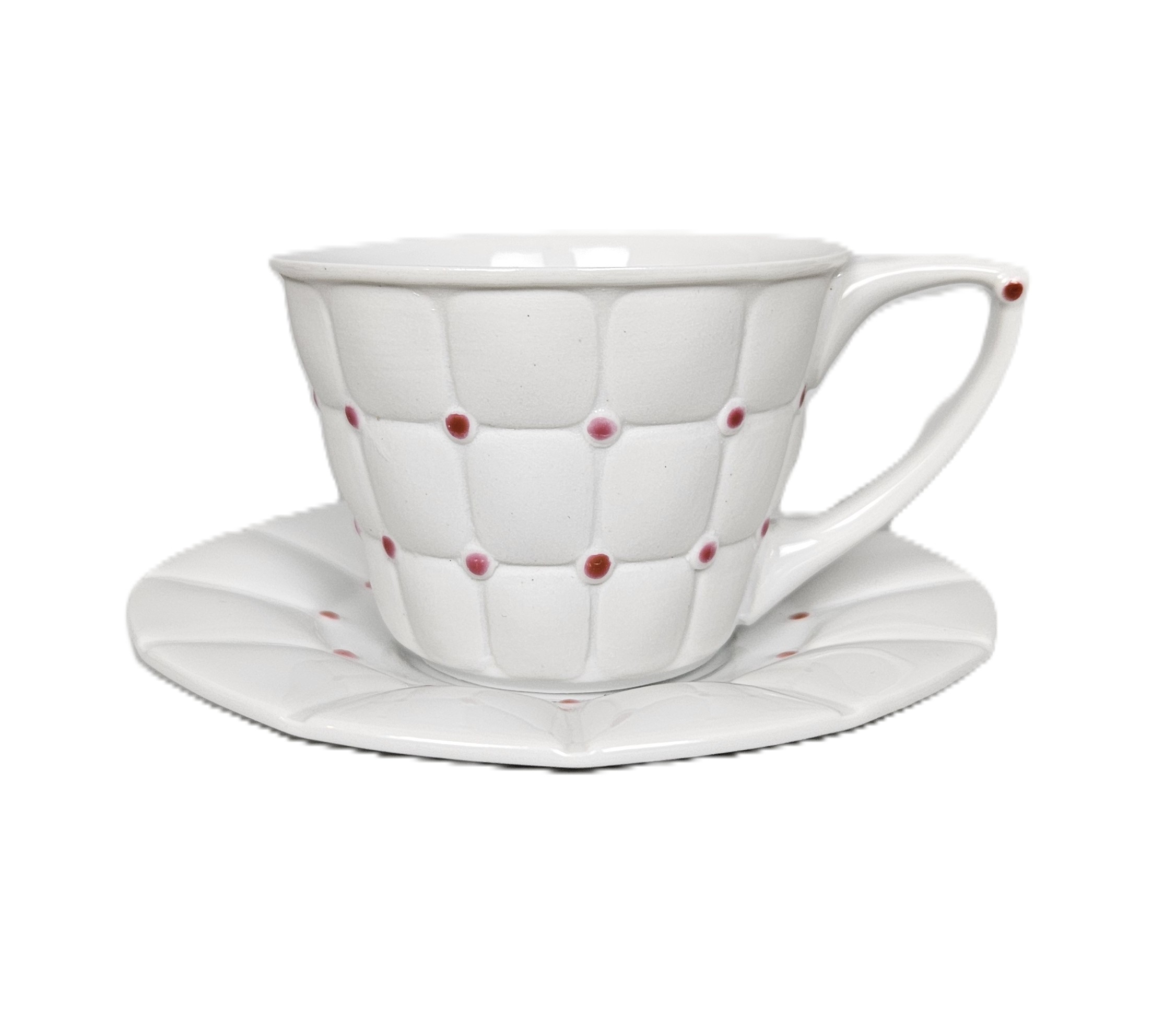 Porcelánový šálek s podšálkem BARCELONA – růžový, porcelán GOLDFINGER