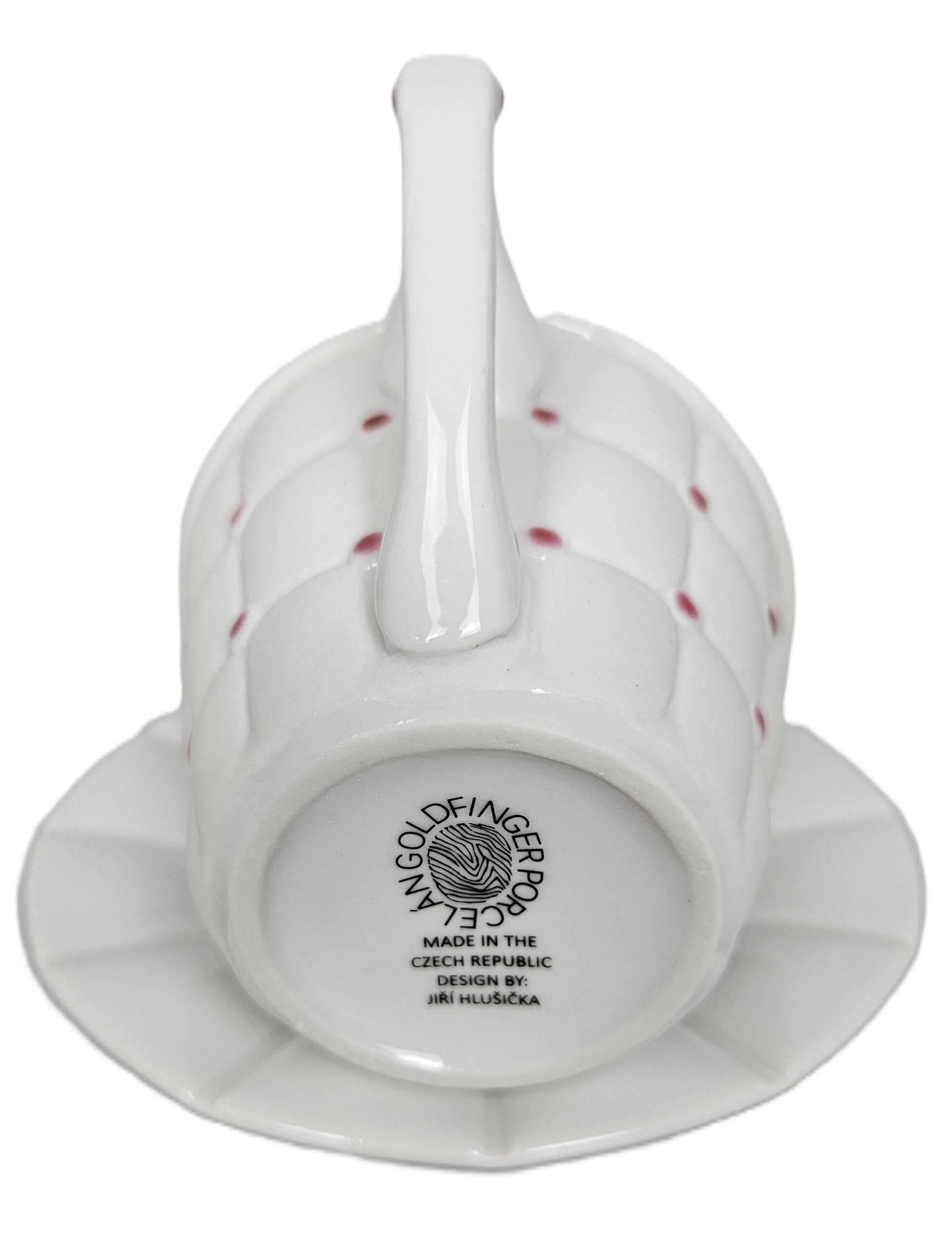 Porcelánový šálek s podšálkem BARCELONA - růžový, porcelán GOLDFINGER - Obrázek 2