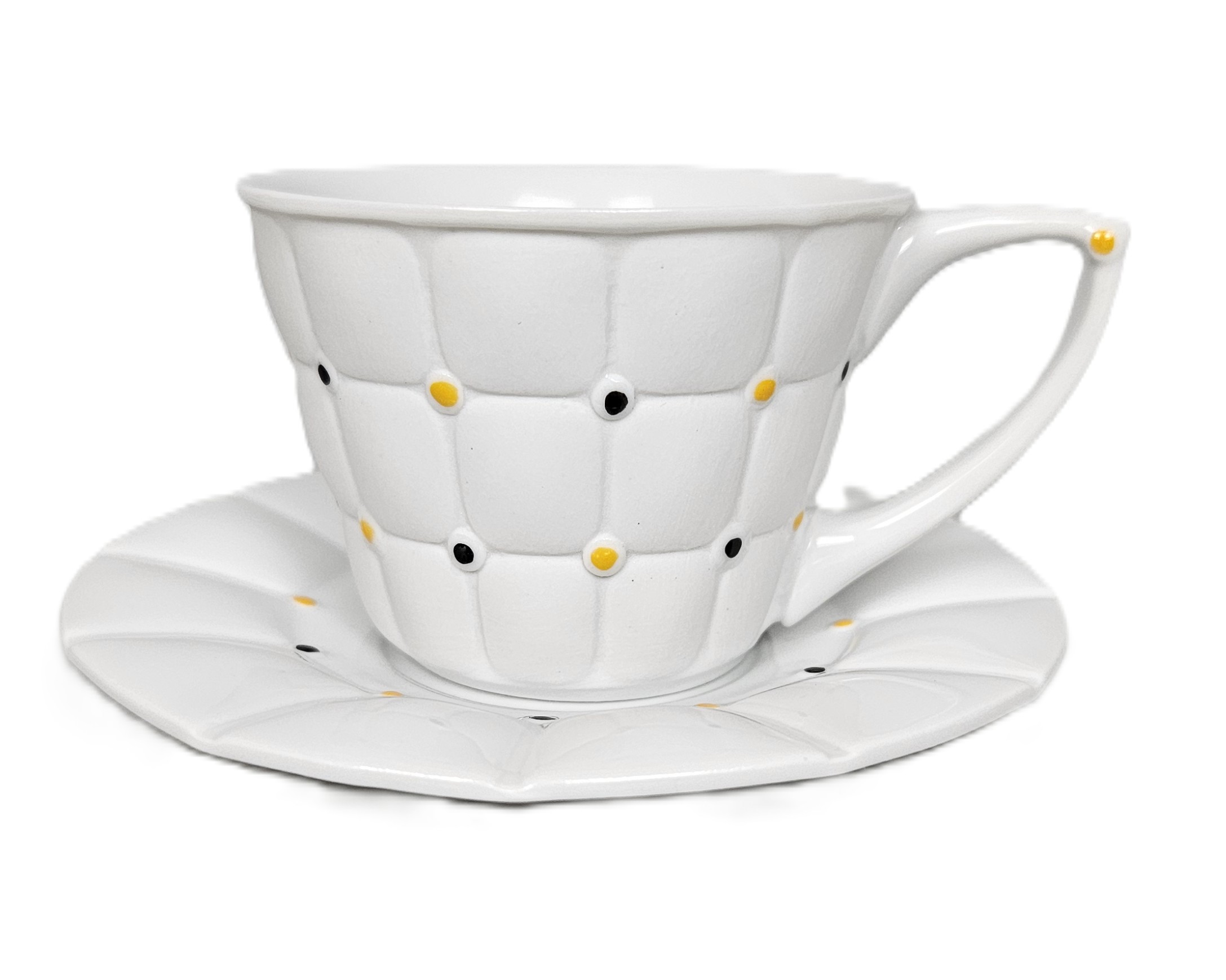 Porcelánový šálek s podšálkem BARCELONA – barevný, porcelán GOLDFINGER