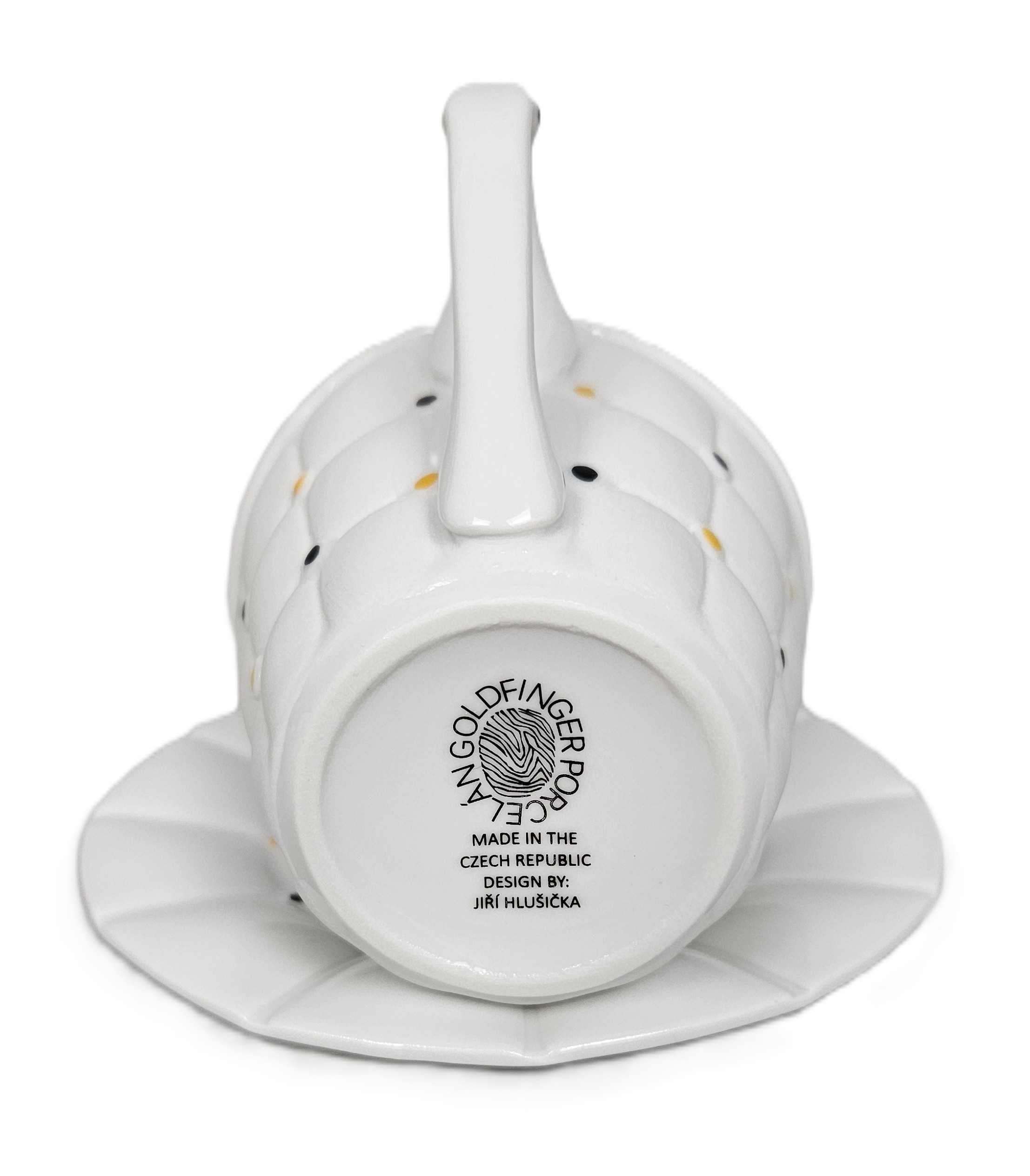 Porcelánový šálek s podšálkem BARCELONA - barevný, porcelán GOLDFINGER - Obrázek 2