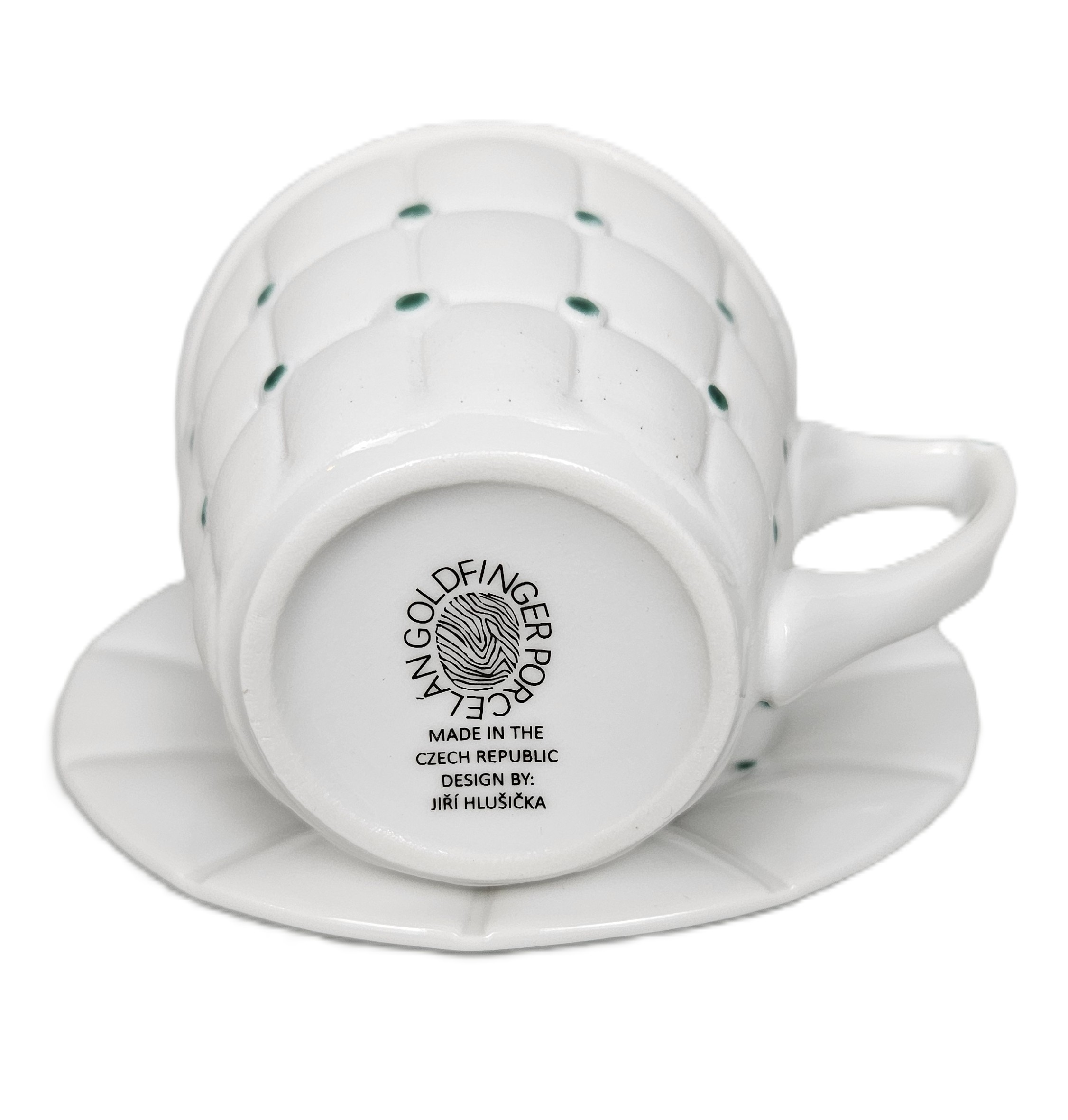 Porcelánový šálek s podšálkem BARCELONA - zelený, porcelán GOLDFINGER - Obrázek 2