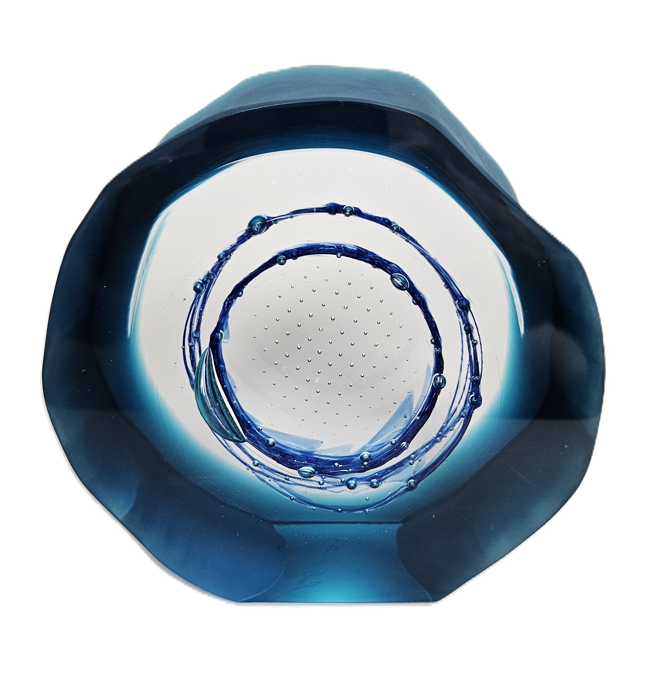 Skleněná dekorace „Achát“ modrý – Pavel Havelka