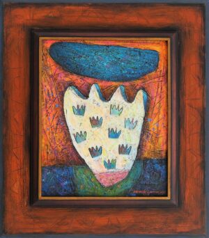 Obraz "Krajina s mrakem a kvetoucím keřem" 49x43 cm - Michal Halva