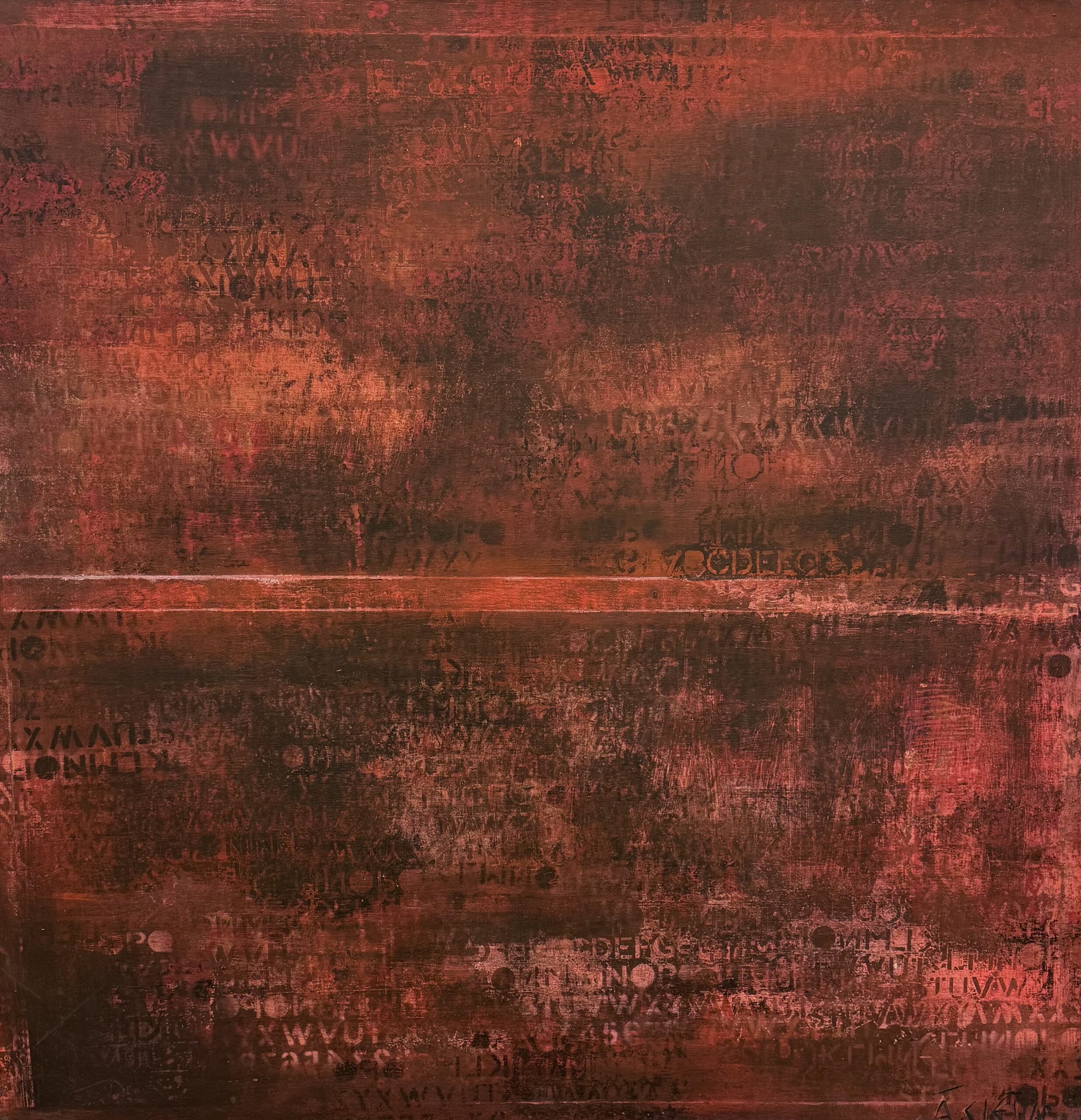 Obraz „Červená krajina“ 100 x 100 cm – Andrzej Cieslar