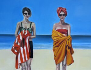 Obraz "Dívky na pláži" 90 x 120 cm - Jitka Nesnídalová